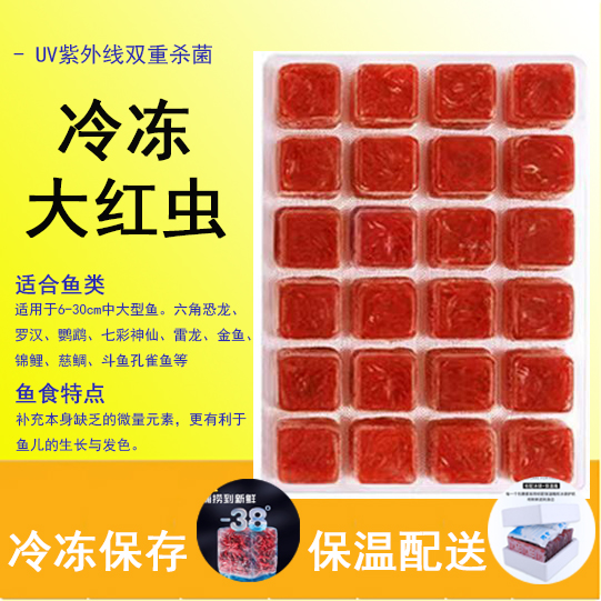 冻红虫红虫冰冻丰年虾赤虫六角恐龙七彩金鱼孔雀鱼鱼饲料红虫鱼粮