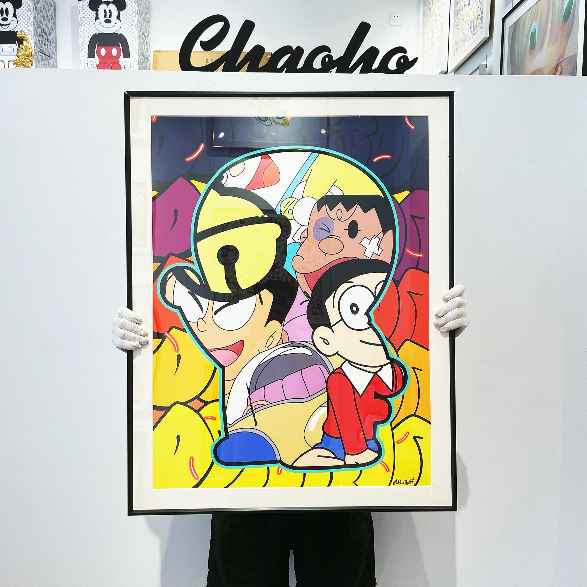 王加诺客厅版画叮当猫卡通装饰画