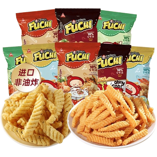 泰国进口食品fuchi富吃虾条大袋装零食膨化网红小吃原味辣味虾片