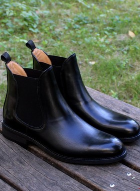 外贸切尔西chelsea boots真皮头层牛皮大码46商务高帮英伦男靴