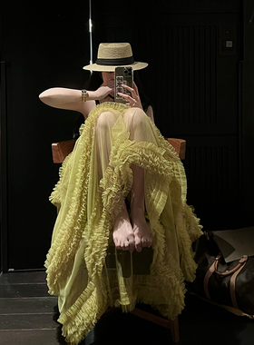 MISS CHANGE【折痕情书】13米耗料不规则多层蛋糕蓬蓬裙