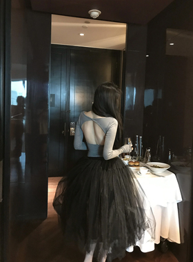 【灵感缪斯】MISS CHANGE/天丝羊毛性感露背显瘦收腰设计感T恤