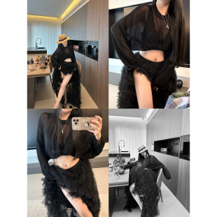 CHANGE MISS 重工网纱纯欲显瘦蓬蓬公主半身长裙 娇嗲蓬蓬裙