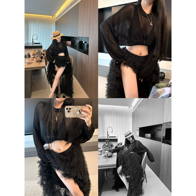 重工网纱纯欲显瘦蓬蓬公主长裙