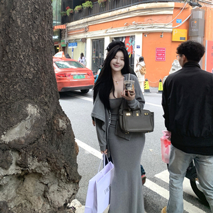 CHANGE清冷高级感不规则开衫 MISS 吊带鱼尾裙套装 人均卡戴珊