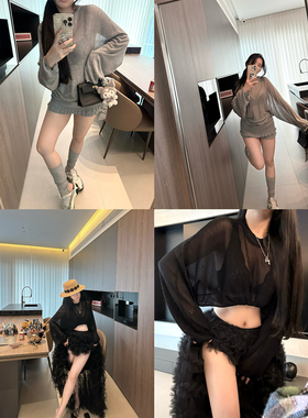 【瘦瘦纸片人】MISS CHANGE/ 100%天丝防晒慵懒风宽松微透针织衫