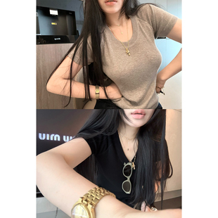 第贰层肌肤 CHANGE MISS 15%巴素兰羊毛圆领短袖 软软云肤T