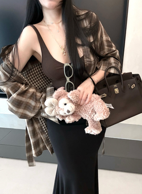 【怀旧日记】MISS CHANGE/纯棉复古绿棕格纹休闲叠穿长袖气质衬衣