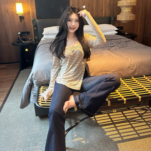 苏胡羊毛天丝 长袖 MISS 天丝羊毛宽松圆领下摆开衫 CHANGE