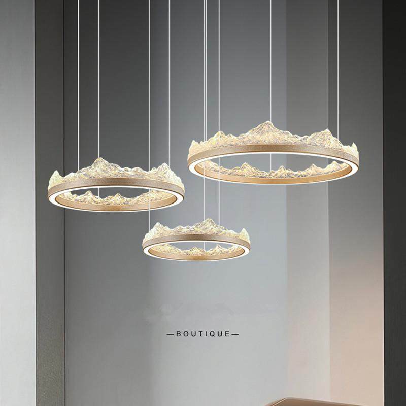 现代轻奢客厅吊灯 新中式大气别墅护眼意式日照金山创意艺术吊灯