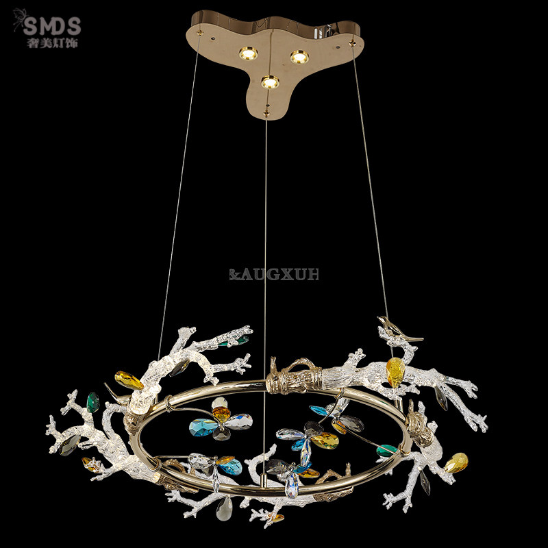 法式复古客厅吊灯生命之树餐厅卧室灯创意光学全铜艺术新款灯具