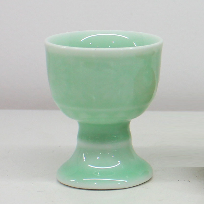 龙泉釉青瓷陶瓷酒杯酒盅小酒杯白酒高档烈酒杯7钱高脚白酒杯青瓷