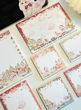 Pink berry原创设计圣诞猫猫系列可撕双面120gB5A5B6便签本留言本