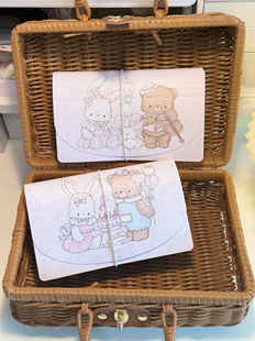 Pink原创设计可爱兔熊大容量手帐pp风琴收纳包可立式 伸缩收纳册