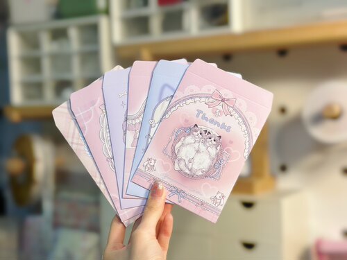 pink berry原创设计布偶猫猫&兔子&小狗信封 出卡打包材料铜版纸