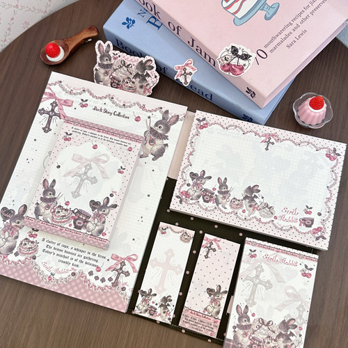 Pink berry原创设计恶魔兔兔系列可撕双面120gB5B6A7便签本留言本