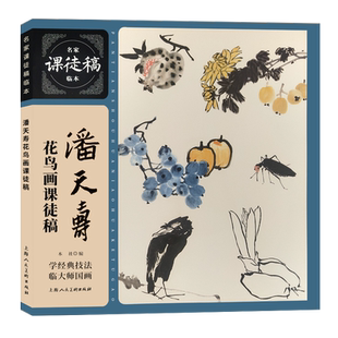 潘天寿花鸟画课徒稿 名家课徒稿临本中国水墨花鸟花卉蔬果鸟虫国画画法构图教学 花鸟鱼图扇面画册画集册页临摹鉴赏国画技法教程书