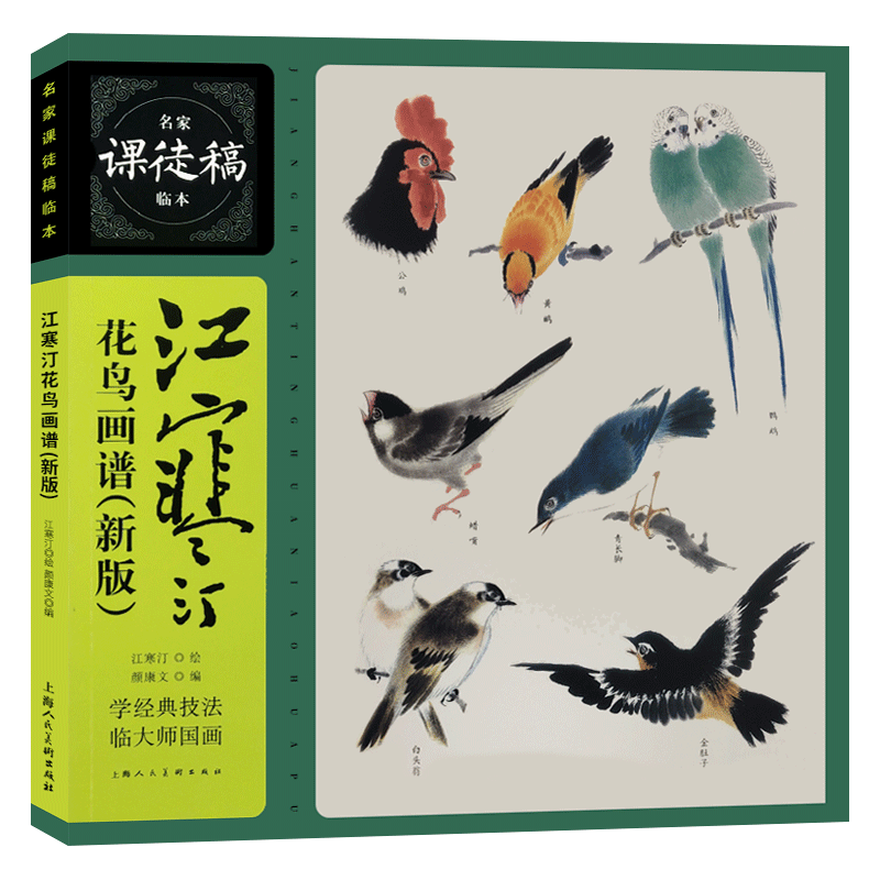 江寒汀花鸟画谱新版 海派写意花鸟工笔画禽鸟形态画法嘴眼脚爪翅尾头部画法技法教程名家花鸟画范作临摹自学范本名家课徒稿临本