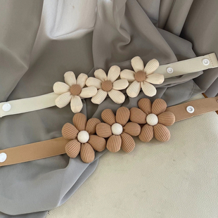 小清新花朵窗帘绑带一对装饰可爱纱帘装饰收纳扣扎束带随意弯收拢