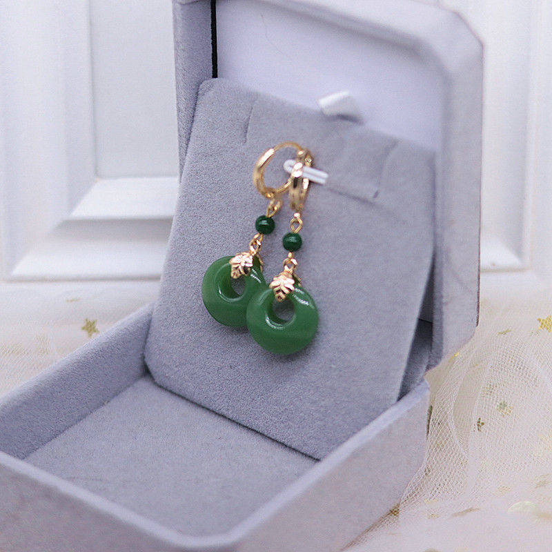 纯银玉耳坠s925银东陵玉耳环长款电镀14k金防敏耳扣原创平安扣女,珠宝/钻石/翡翠,耳饰,淘宝优惠券,粉丝福利购,淘宝优惠卷