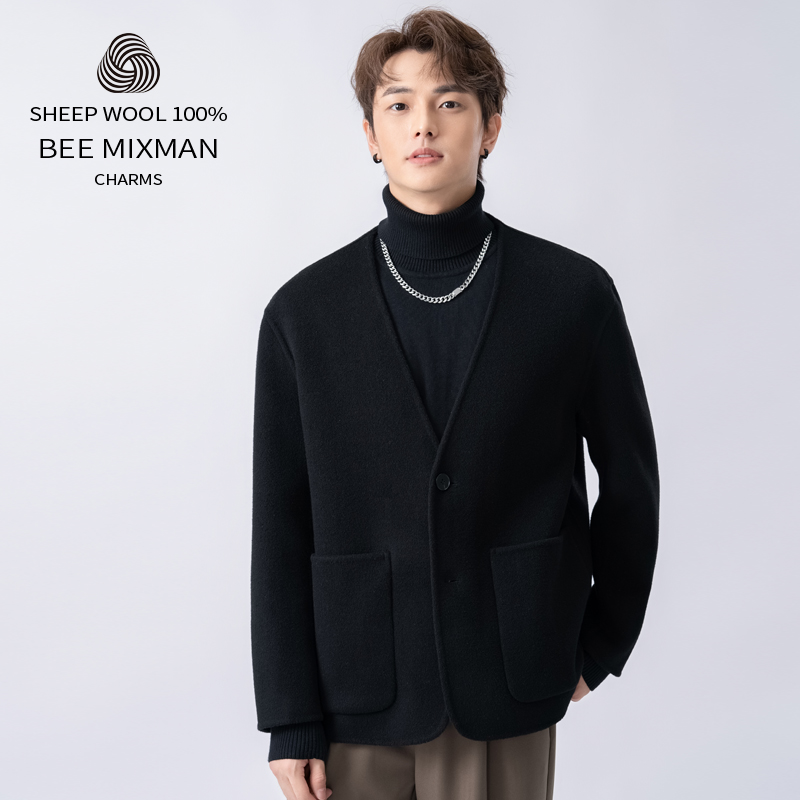 短款双面呢全羊毛秋冬季手工缝制