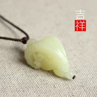 听玉缘和田玉羊头吊坠 岫岩黄白老玉羊属相挂件生肖羊 手链配件