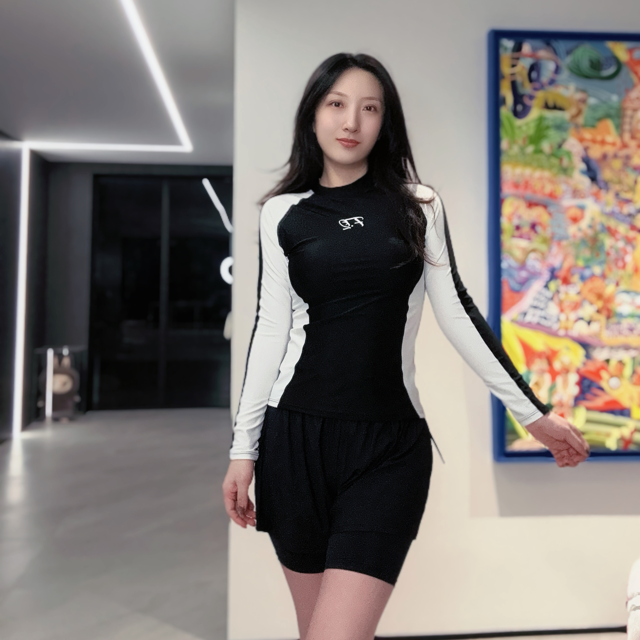 笑姐家泳衣【分体加长五分裤】固定杯保守胖200斤时尚遮肚显瘦