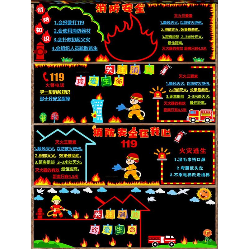 装饰墙贴小学无纺布墙贴纸班级立体创意墙贴画楼梯布置消防贴纸图片