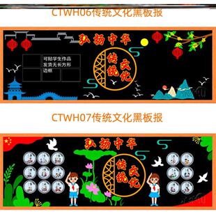 布置毛毡走廊国学弘扬中华传统文化主题黑板报班级国风中国风论语