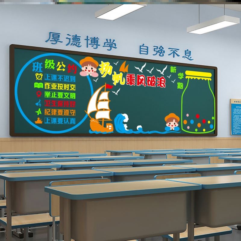 边框主题文化素材装扮墙面中小学校幼儿园教室黑板报装饰墙贴毛毡