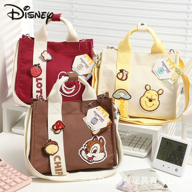 正版迪士尼帆布小方包百搭通勤大空间包包草莓熊史迪仔袋唐老鸭,箱包皮具/热销女包/男包,时尚帆布包,淘宝优惠券,粉丝福利购,淘宝优惠卷
