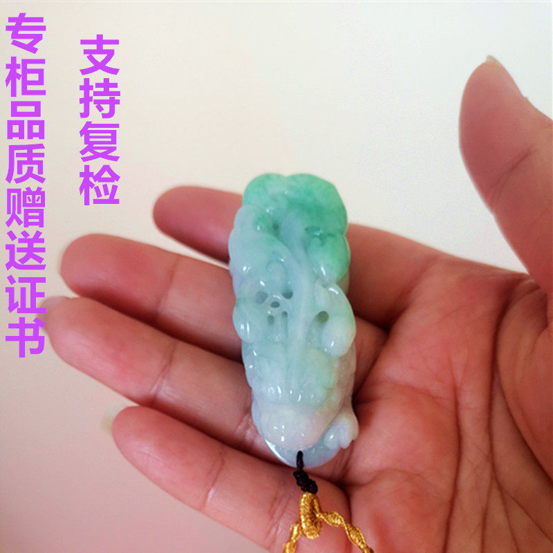 老坑A货纯天然缅甸玉吊坠正阳绿翡翠玉石貔貅挂件冰糯种翡翠22*45