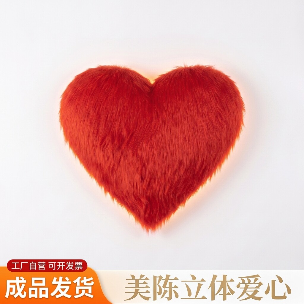 新年情人节毛绒泡沫爱心氛围装饰