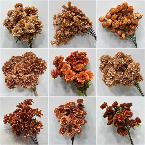 婚庆仿真花焦糖色复古色咖色花材