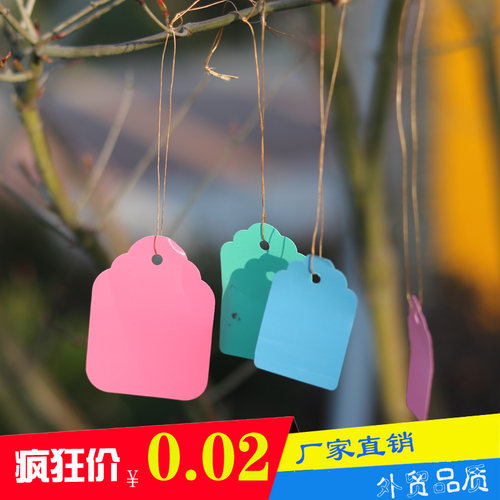 PVC 加厚带绳子塑料花卉标签园艺标牌可反复使用盆景多色多肉标牌