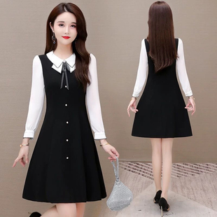 质量500以上品牌下架2025春装新款春秋小香风长袖连衣裙高级感