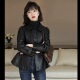 皮衣小香风夹克上衣 胖MM真皮绵羊皮短款 海宁韩版 小个子大码
