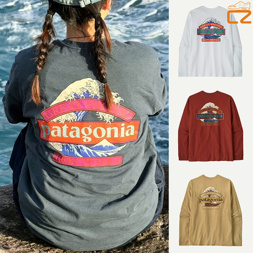 巴塔哥尼亚26Patagonia Great Waves巨浪图案混纺男女款圆领长袖T