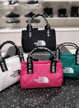 成长球鞋 北面TheNorthFace 黑色 白色 手提单肩斜挎小方块帆布包