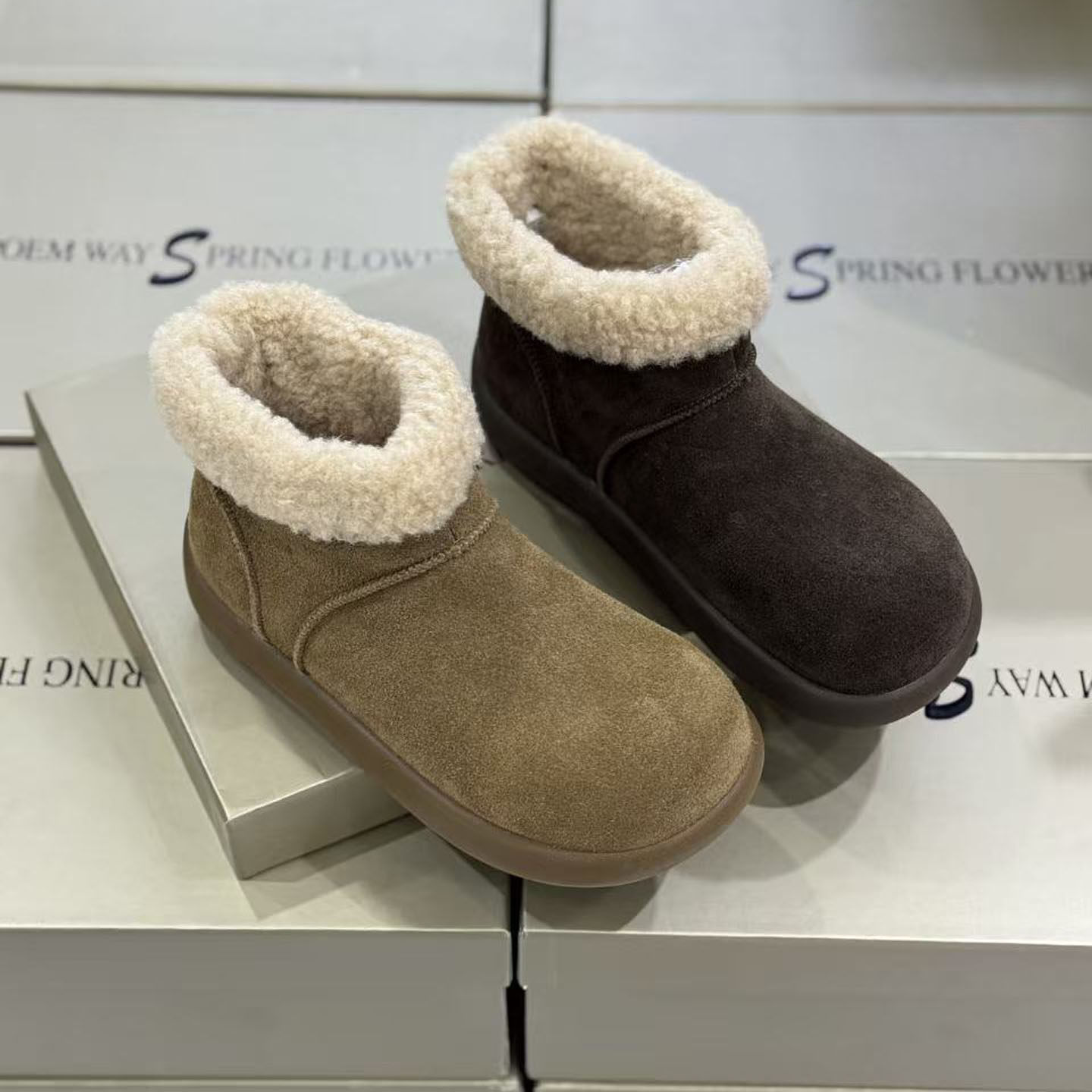 诗路花语雪地靴女2025冬季新款