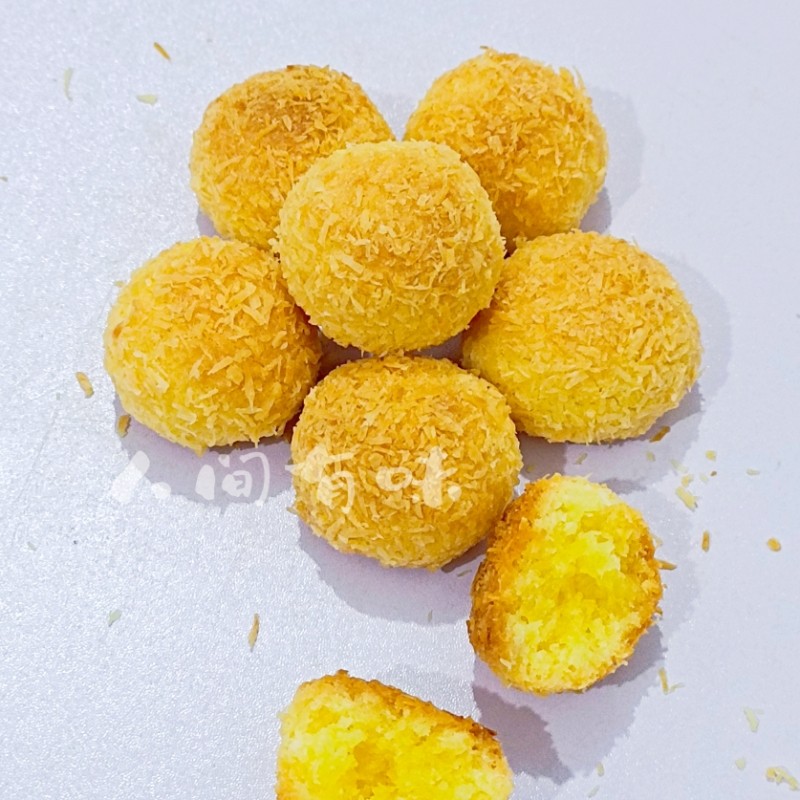 黄金椰蓉酥球饼干纯手工制作无添加办公室休闲零食甜品下午茶