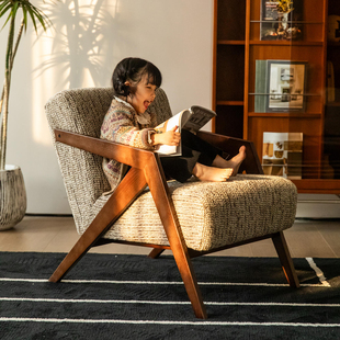 理查德椅法式客厅设计师款中复古风酒店民宿休闲轻奢阳台单人沙发