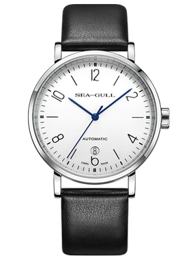 海鸥表男士手表皮带防水自动机械表商务休闲情侣款腕表6091