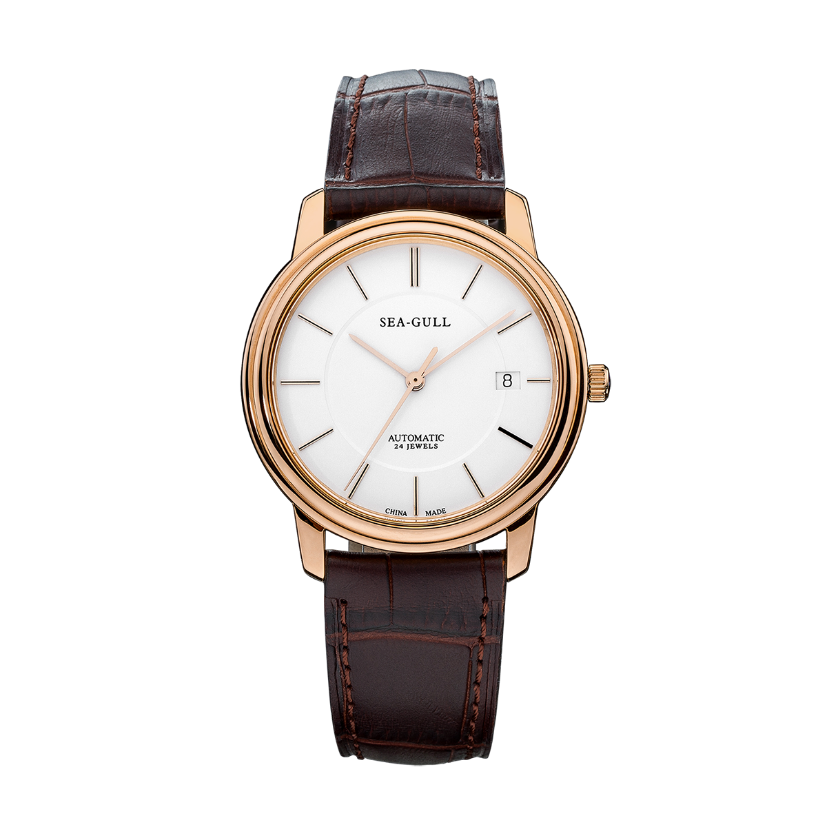 海鸥表男简约风皮带款防水手表
