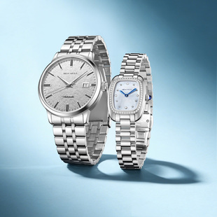海鸥表简约时尚 休闲轻奢小众钢带对表情侣对表