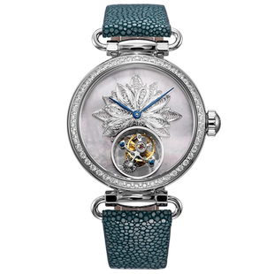 海鸥表手表银花丝工艺贝母奢华陀飞轮女表艺术家系列送女友礼物