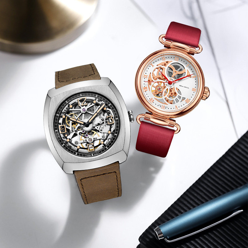 海鸥表手表潮流镂空时尚浪漫气质情侣对表礼物