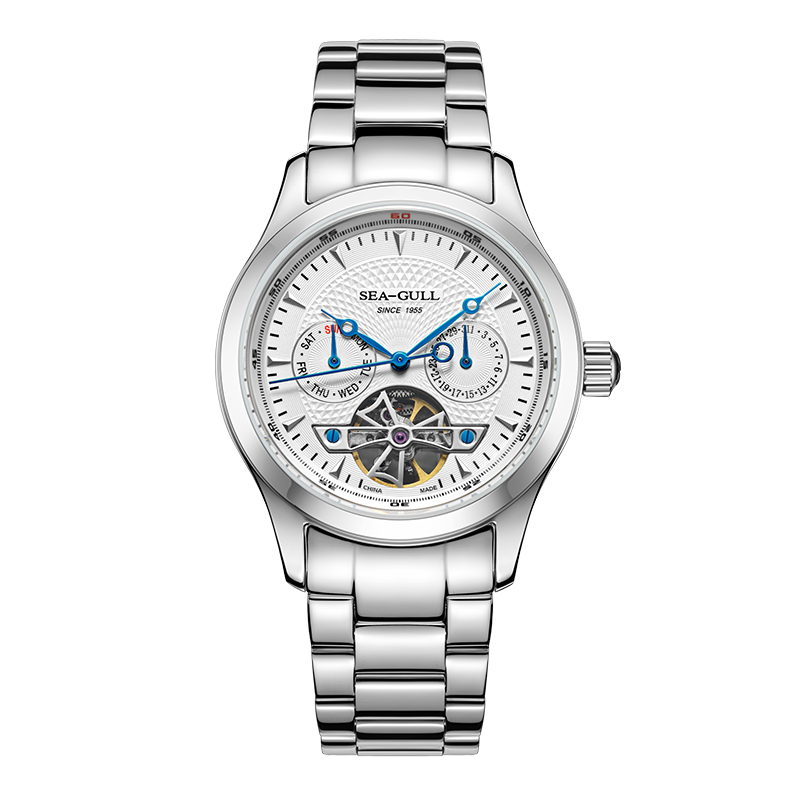 海鸥表男士手表钢带防水巨匠系列男款潮流腕表飞轮传奇M160S