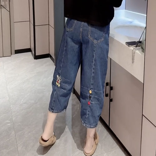 八分老爹牛仔裤女显瘦洋气