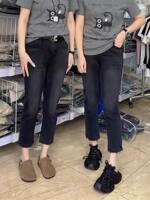 Stretch pencil jeans for women 2025 new spring style slimming 9-point cigarette tube pants, large size concealed flesh embroidery straight-leg pants thumbnail 3